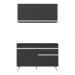 Armário de Cozinha Compacta 120cm Veneza Multimóveis V3687 Preto/Branco