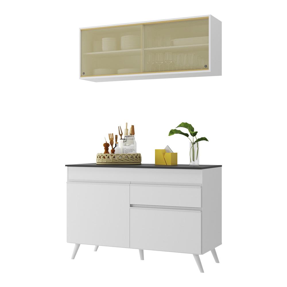 Armário de Cozinha Compacta 120cm Veneza Multimóveis V3688 Branco