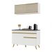 Armário de Cozinha Compacta 120cm Veneza Multimóveis V3688 Branco/Dourado