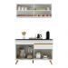 Armário de Cozinha Compacta 120cm Veneza Multimóveis V3688 Branco/Dourado