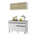 Armário de Cozinha Compacta 120cm Veneza Multimóveis V3688 Branco/Preto