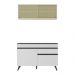Armário de Cozinha Compacta 120cm Veneza Multimóveis V3688 Branco/Preto