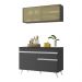 Armário de Cozinha Compacta 120cm Veneza Multimóveis V3688 Preto/Branco
