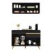 Armário de Cozinha Compacta 120cm Veneza Multimóveis V3688 Preto/Dourado