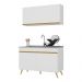 Armário de Cozinha Compacta 120cm Veneza Multimóveis V3748 Branco/Dourado