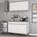 Armário de Cozinha Compacta 120cm Veneza Multimóveis V3748 Branco/Dourado