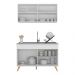 Armário de Cozinha Compacta 120cm Veneza Multimóveis V3748 Branco/Dourado