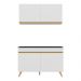 Armário de Cozinha Compacta 120cm Veneza Multimóveis V3748 Branco/Dourado