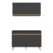 Armário de Cozinha Compacta 120cm Veneza Multimóveis V3748 Preto/Dourado