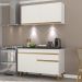 Armário de Cozinha Compacta 120cm com Leds Veneza Up Multimóveis V2012 Branco/Dourado