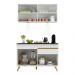 Armário de Cozinha Compacta 120cm com Leds Veneza Up Multimóveis V2012 Branco/Dourado