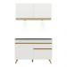 Armário de Cozinha Compacta 120cm com Leds Veneza Up Multimóveis V2012 Branco/Dourado