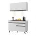 Armário de Cozinha Compacta 120cm com Leds Veneza Up Multimóveis V2012 Branco/Preto