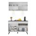 Armário de Cozinha Compacta 120cm com Leds Veneza Up Multimóveis V2012 Branco/Preto
