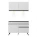Armário de Cozinha Compacta 120cm com Leds Veneza Up Multimóveis V2012 Branco/Preto