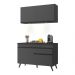 Armário de Cozinha Compacta 120cm com Leds Veneza Up Multimóveis V2012 Preto