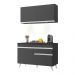 Armário de Cozinha Compacta 120cm com Leds Veneza Up Multimóveis V2012 Preto/Branco