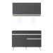 Armário de Cozinha Compacta 120cm com Leds Veneza Up Multimóveis V2012 Preto/Branco