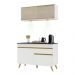 Armário de Cozinha Compacta 120cm com Leds Veneza Up Multimóveis V2013 Branco/Dourado