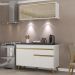Armário de Cozinha Compacta 120cm com Leds Veneza Up Multimóveis V2013 Branco/Dourado