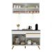 Armário de Cozinha Compacta 120cm com Leds Veneza Up Multimóveis V2013 Branco/Dourado