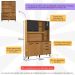 Armário de Cozinha Compacta 140cm com 6 Portas e 2 Gavetas Multimóveis CR20289 Nature/Grafite
