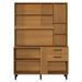 Armário de Cozinha Compacta 140cm com 6 Portas e 2 Gavetas Multimóveis CR20289 Nature/Grafite