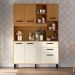 Armário de Cozinha Compacta 140cm com 6 Portas e 2 Gavetas Multimóveis CR20289 Nature/champanhe
