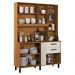 Armário de Cozinha Compacta 140cm com 6 Portas e 2 Gavetas Multimóveis CR20289 Nature/champanhe