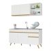 Armário de Cozinha Compacta 150cm Veneza Multimóveis V2079 Branco/Dourado