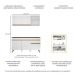 Armário de Cozinha Compacta 150cm Veneza Multimóveis V2079 Branco/Dourado
