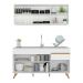Armário de Cozinha Compacta 150cm Veneza Multimóveis V2079 Branco/Dourado