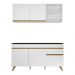 Armário de Cozinha Compacta 150cm Veneza Multimóveis V2079 Branco/Dourado