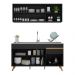 Armário de Cozinha Compacta 150cm Veneza Multimóveis V2079 Preto/Dourado