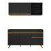 Armário de Cozinha Compacta 150cm Veneza Multimóveis V2079 Preto/Dourado
