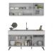 Armário de Cozinha Compacta 150cm Veneza Multimóveis V2142 Branco/Preto