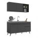 Armário de Cozinha Compacta 150cm Veneza Multimóveis V2142 Preto