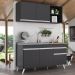 Armário de Cozinha Compacta 150cm Veneza Multimóveis V2142 Preto/Branco