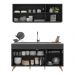 Armário de Cozinha Compacta 150cm Veneza Multimóveis V2142 Preto/Dourado