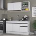 Armário de Cozinha Compacta 150cm com Rodapé Veneza Multimóveis V2114 Branco/Preto