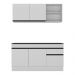 Armário de Cozinha Compacta 150cm com Rodapé Veneza Multimóveis V2114 Branco/Preto