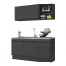 Armário de Cozinha Compacta 150cm com Rodapé Veneza Multimóveis V2114 Preto
