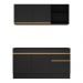 Armário de Cozinha Compacta 150cm com Rodapé Veneza Multimóveis V2114 Preto/Dourado