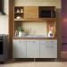 Armário de Cozinha Compacta 151,5cm 4 Portas 1 Gaveta Gabinete Pia Multimóveis CR20284 Nature/Off White