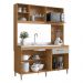 Armário de Cozinha Compacta 151,5cm 4 Portas 1 Gaveta Gabinete Pia Multimóveis CR20284 Nature/Off White