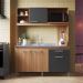 Armário de Cozinha Compacta 151,5cm 4 Portas 1 Gaveta Gabinete Pia Multimóveis CR20284 Rovere/Grafite