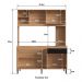 Armário de Cozinha Compacta 151,5cm 4 Portas 1 Gaveta Gabinete Pia Multimóveis CR20284 Rovere/Grafite