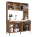 Armário de Cozinha Compacta 151,5cm 4 Portas 1 Gaveta Gabinete Pia Multimóveis CR20284 Rovere/Grafite