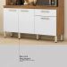 Armário de Cozinha Compacta 160cm Multimóveis CR20466 Amêndola/Branco
