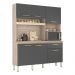 Armário de Cozinha Compacta 160cm Multimóveis CR20466 Avena/Grafito
